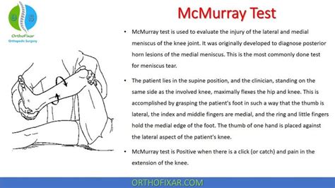 meniscus tear special test|positive mcmurray test meaning.